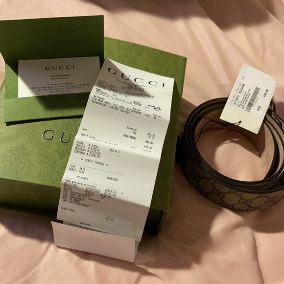 Men’s Gucci belt size 110 which is size 40. Color beige with silver buckle. - Picture 3 of 5